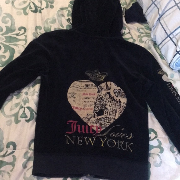 Juicy Couture navy hoodie size S - Picture 2 of 3